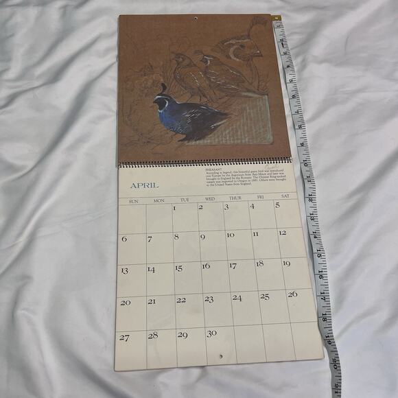 Vintage Hallmark Wildlife Calendar 1970s Animals Art Moose Elk Fox Quail Birds - Picture 2 of 9